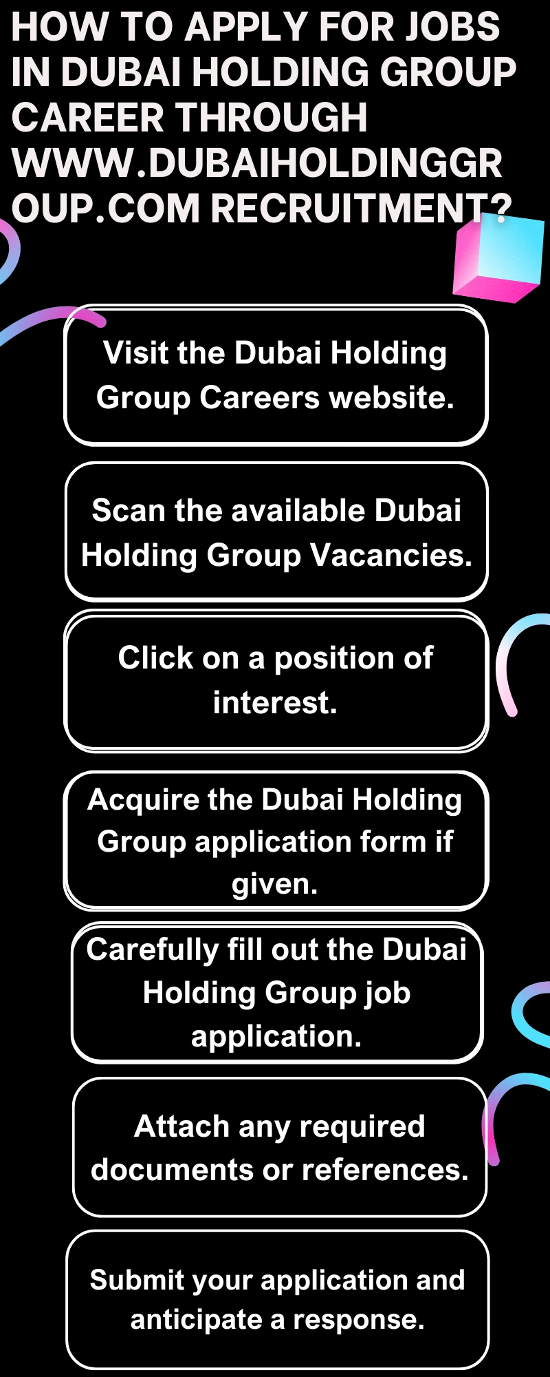 How to Apply for Jobs in Dubai Holding Group Career through www.dubaiholdinggroup.com recruitment?