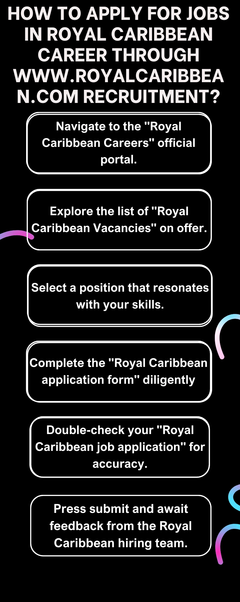 How to Apply for Jobs in Royal Caribbean Career through www.royalcaribbean.com recruitment?